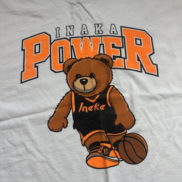 Inaka Power teddy bear basketball orange black lifting athletic gym t-shirt L - Picture 3 of 7